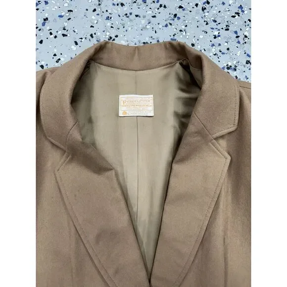 VTG Pendleton Women's 10 Blazer Jacket‎ 100% Virgin Wool Tan Brown Made In USA - Picture 2 of 4